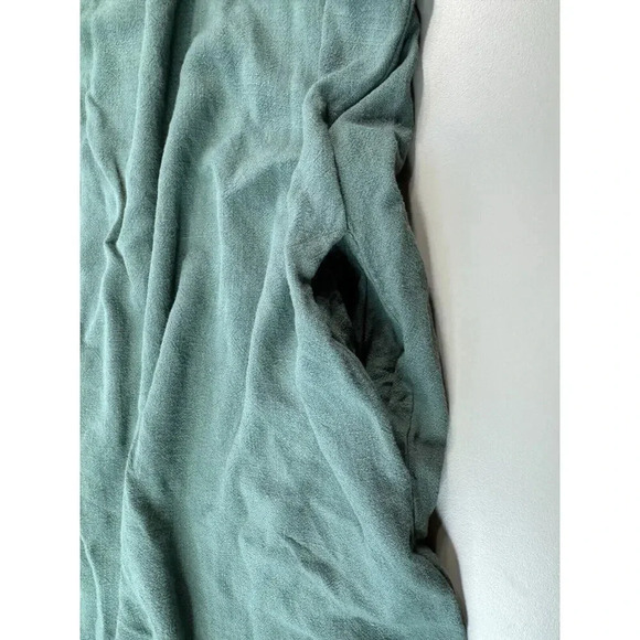 Embroidered Womens Linen Dress 1Sz Green Lagenlook Artsy Cottagecore Boho Hippie - Picture 11 of 16